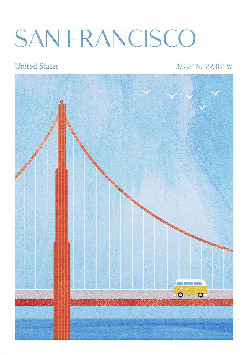 San Francisco, Golden Gate Bridge Plakat - Posterbox
