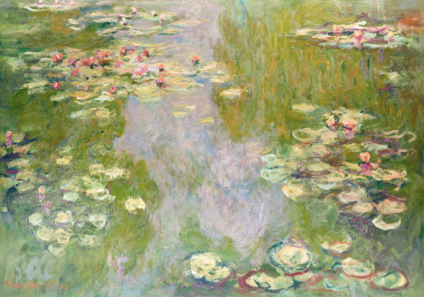 Water Lilies Landscape 1919 by Claude Monet Plakat