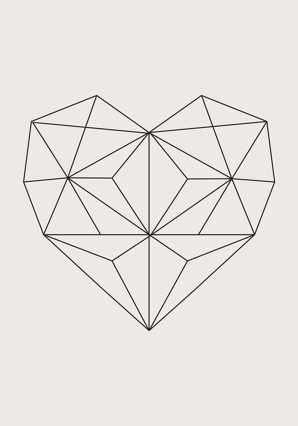 Abstract Geometric Heart Plakat