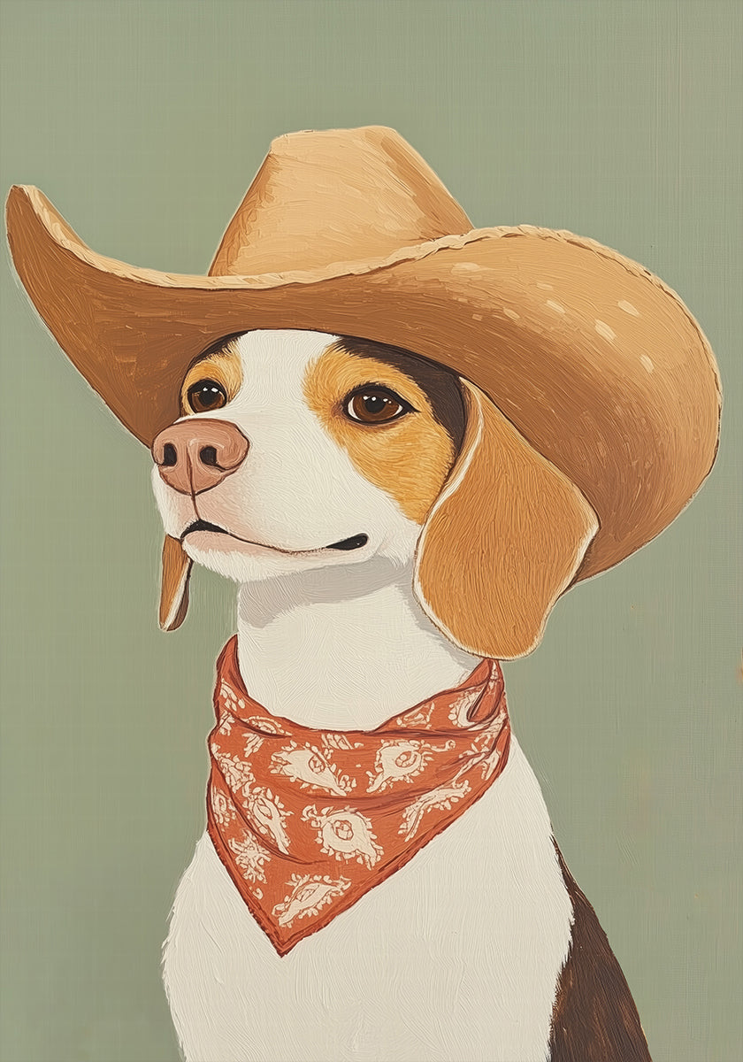 Cowboy Beagle Dog Plakat - Posterbox