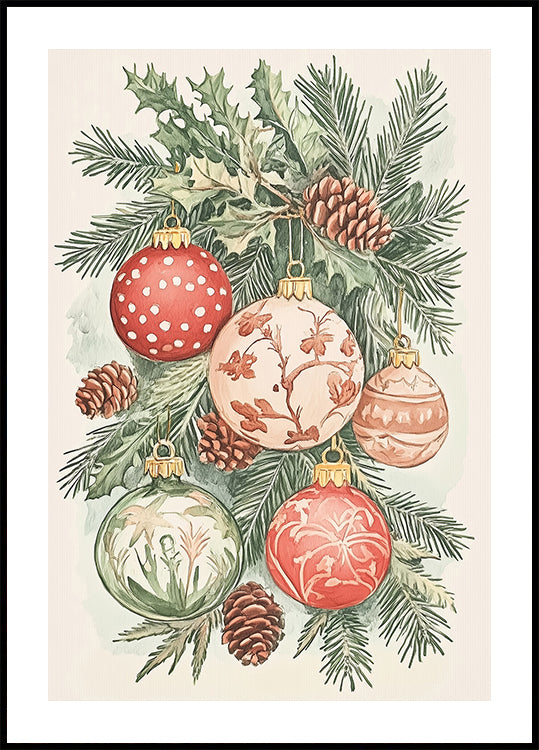 Christmas Ornaments I Plakat - Posterbox