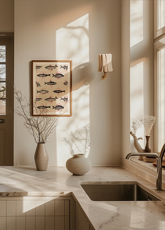 Fishes In Geometrics Nº4 Plakat