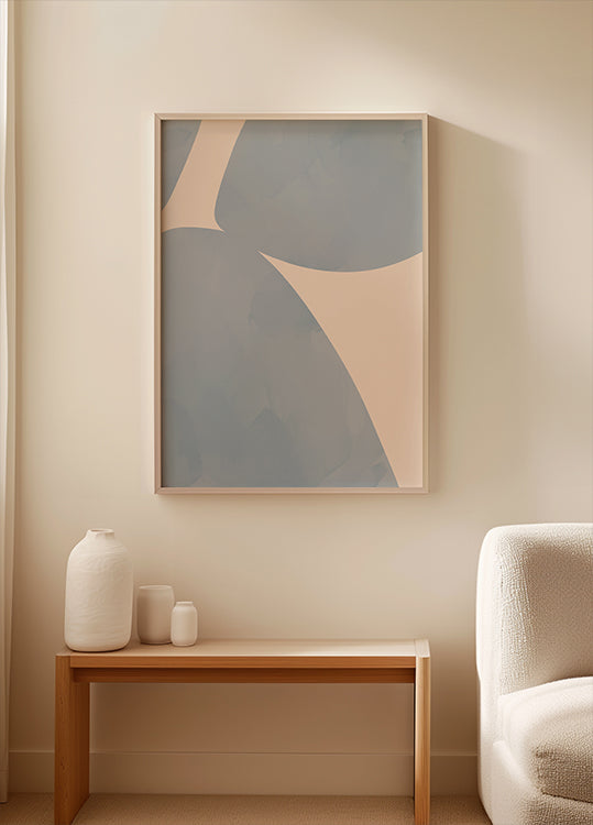 Curved Balance, Abstract Shapes Plakat