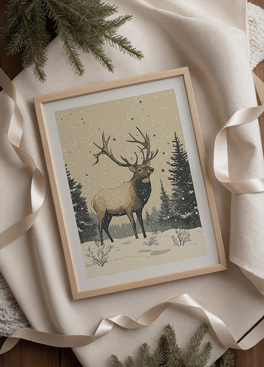 Elk Holiday Poster Plakat