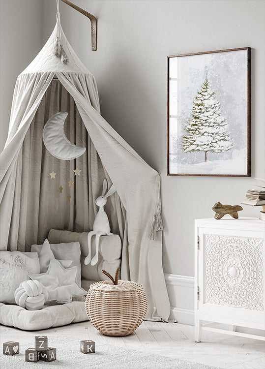 Lone fir in the snow Plakat