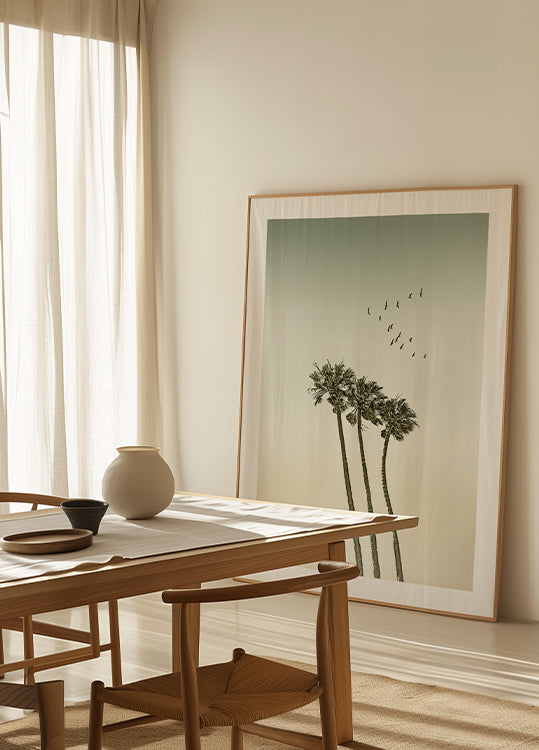 Vintage minimalist palm trees &amp; sunset Plakat