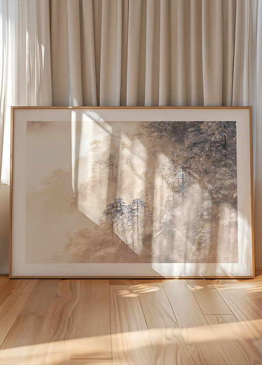 Pinus taiwanensis in the clouds. Plakat