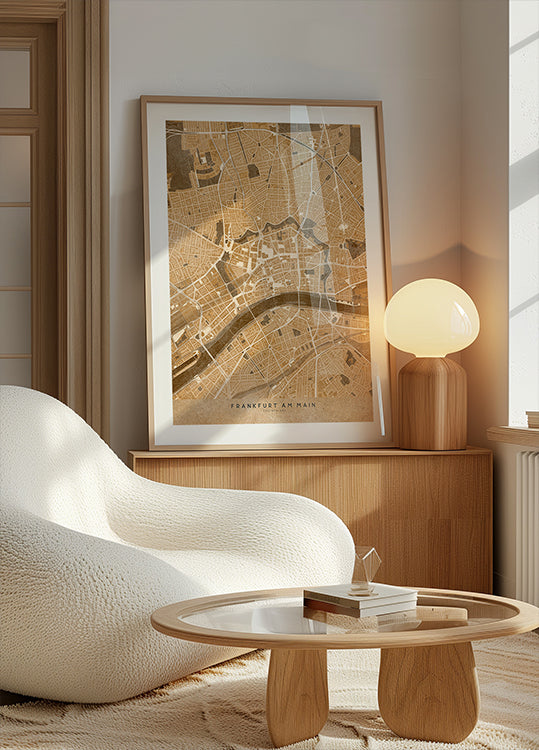 Sepia vintage map of Essen Germany Plakat