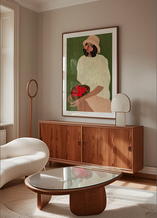 Woman with Strawberries Plakat