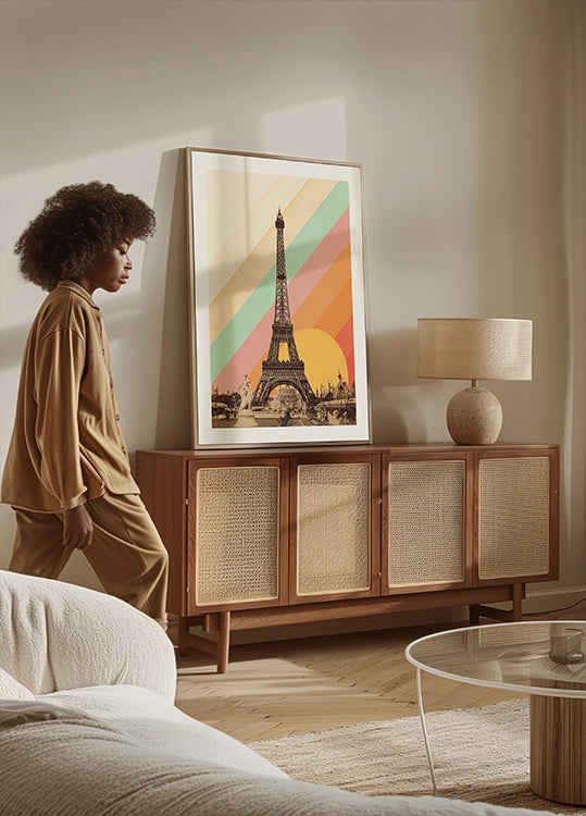 Eiffel Tower Rainbow Plakat