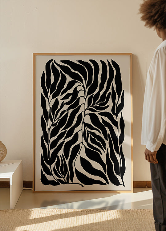 Black Leaf Silhouettes Plakat