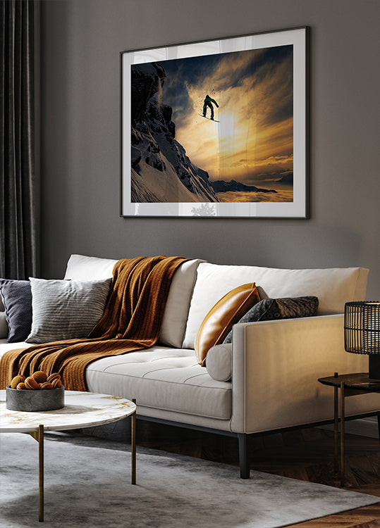 Sunset Snowboarding Plakat