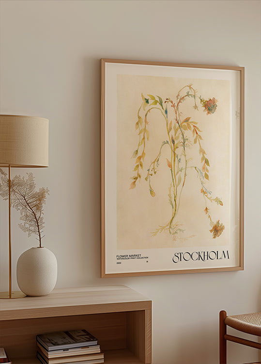 Watercolor print collection. Flower market - Stockholm