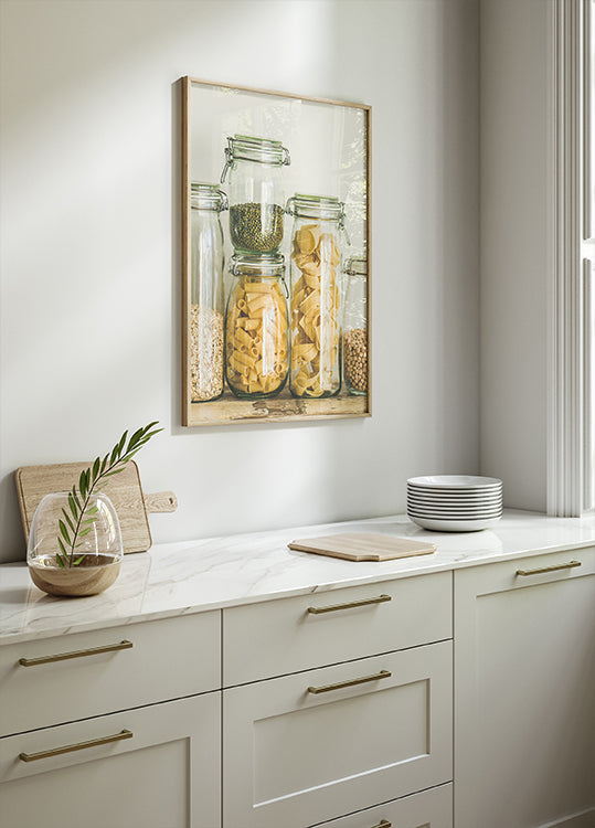 Organized Pantry in Glass Jars Plakat