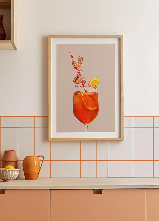 Retro Spritz Cocktail Plakat