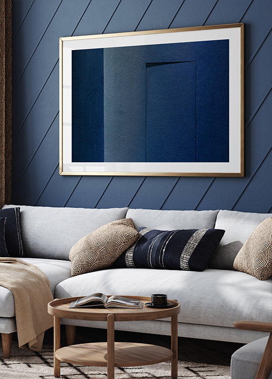 Blue minimalism or a secret door Plakat