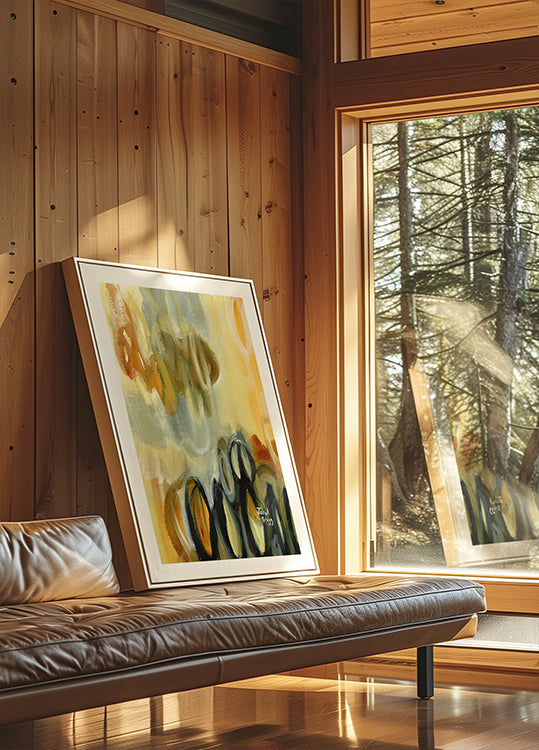 Abstract With Ovals and Gold Plakat