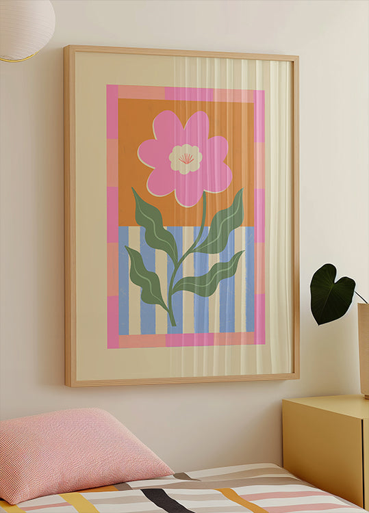 Pink Abstract Flower Plakat
