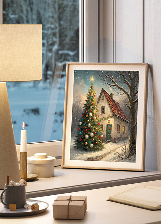 Cozy Christmas Cottage Plakat