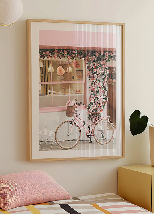 A Pink Bicycle in Bloom Plakat