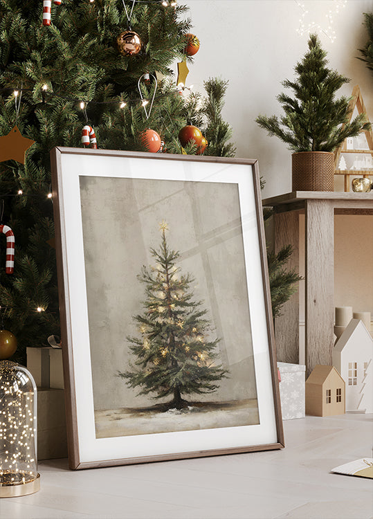 Vintage Christmas Tree Plakat