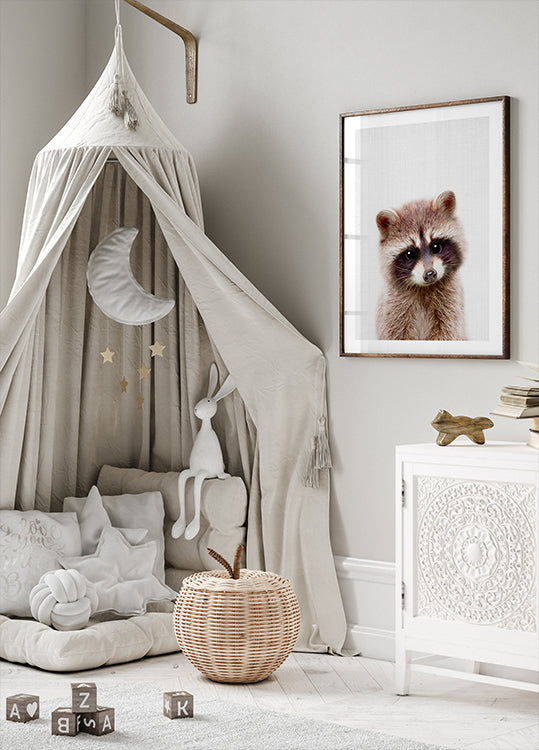 Peekaboo Raccoon Plakat
