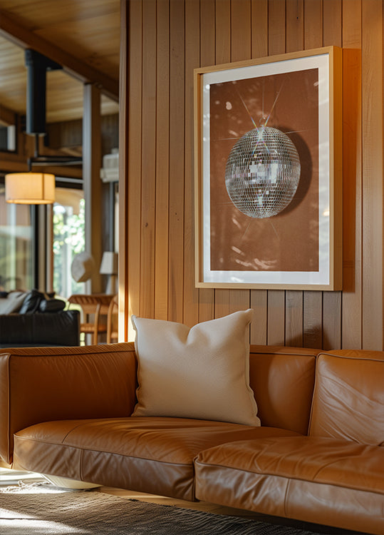 Orange Disco Ball Plakat