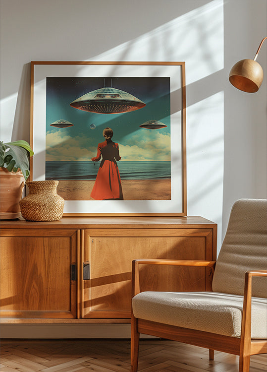 UFO Skies Collage Art Plakat