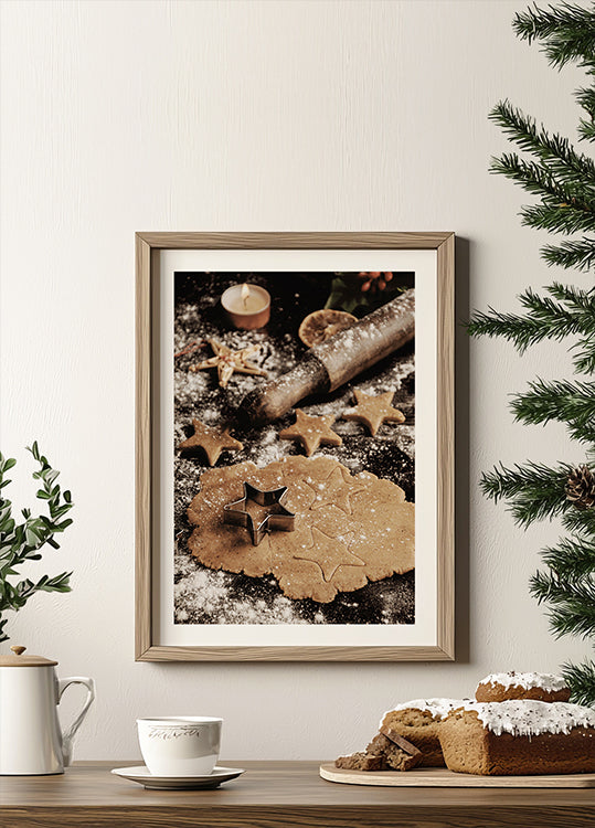 Festive Gingerbread Baking Scene Plakat