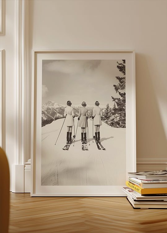 Vintage Glamour Skiers Plakat