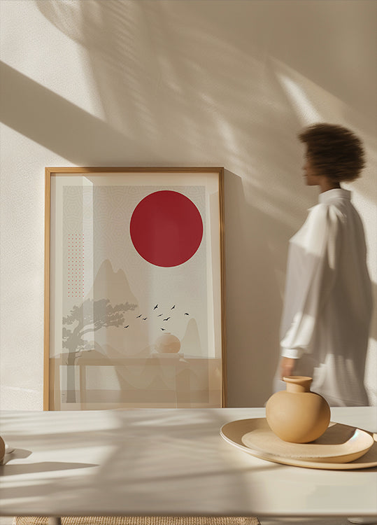 Red Sun Landscape Plakat