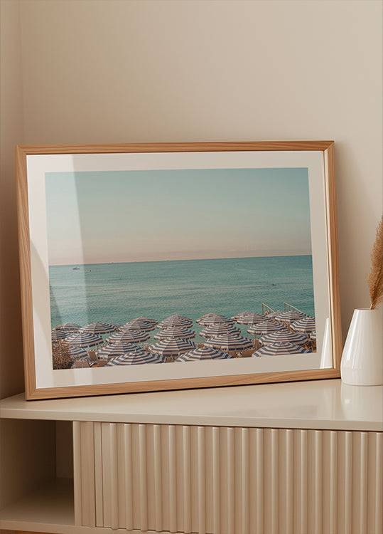 Riviera Beach Umbrellas Plakat