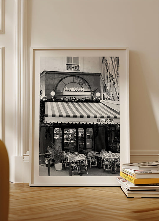 Paris café La Marquise Black & White Plakat