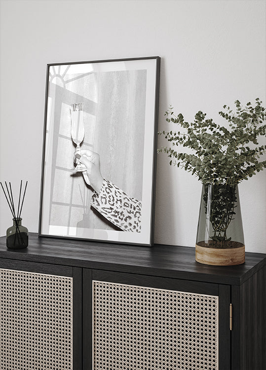 Hands Glass Black and White