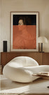 Altered Portrait of Woman Orange Modern Art - Posterbox