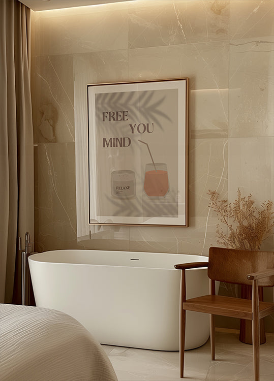 Free Your Mind 2, Calming Summer with Candle and Juice Glass Plakat