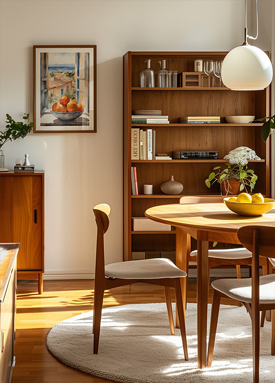 Orangenschale im Fenster Plakat