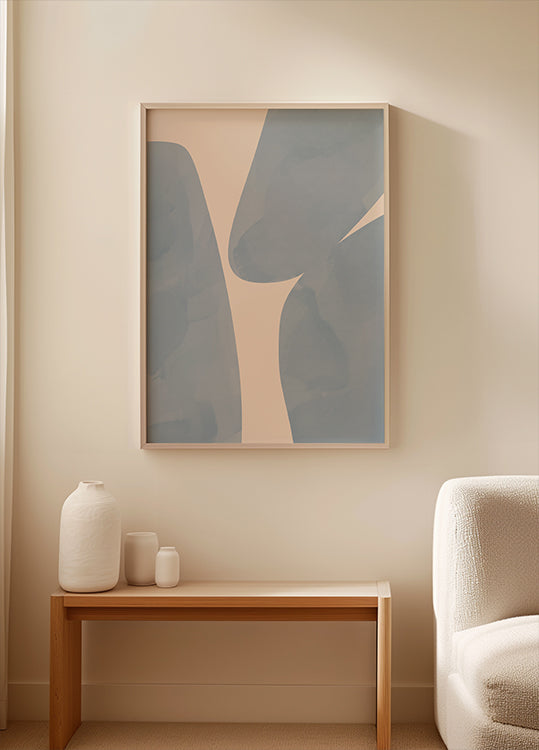 Soft Blue Forms, Abstract Shapes Plakat