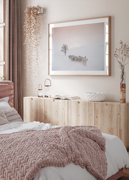 Flock looking for food Plakat