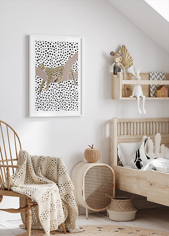 Leopard Sleeping Polkadots Plakat