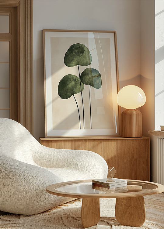 Green Leaves with Delicate Veins Plakat