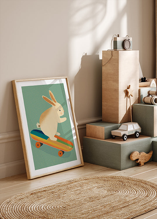 Skateboarding Bunny Plakat