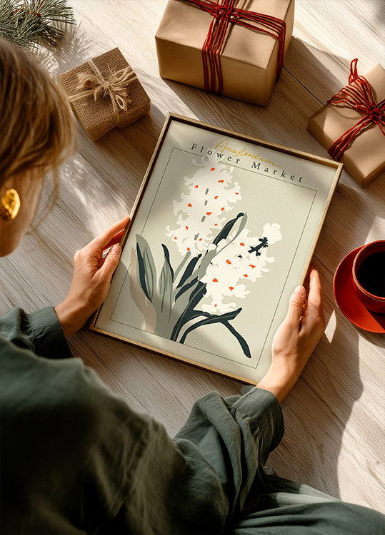 Flower Market Amsterdam Hyacinth Plakat