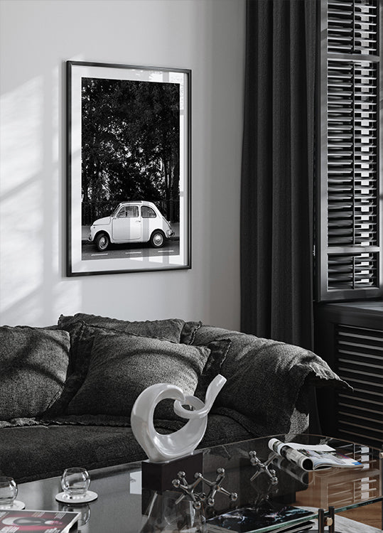 Mini Car B&w Plakat