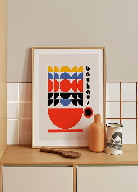 Bauhaus Coffee 70s Decor Plakat