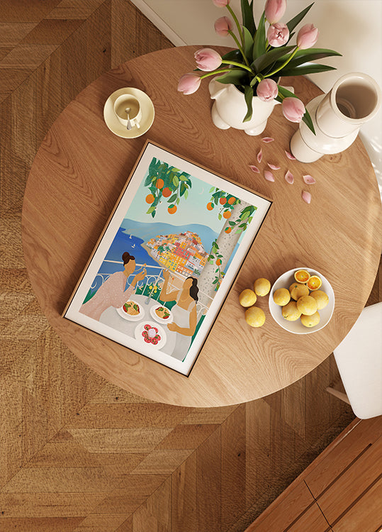 Girls in Positano Plakat