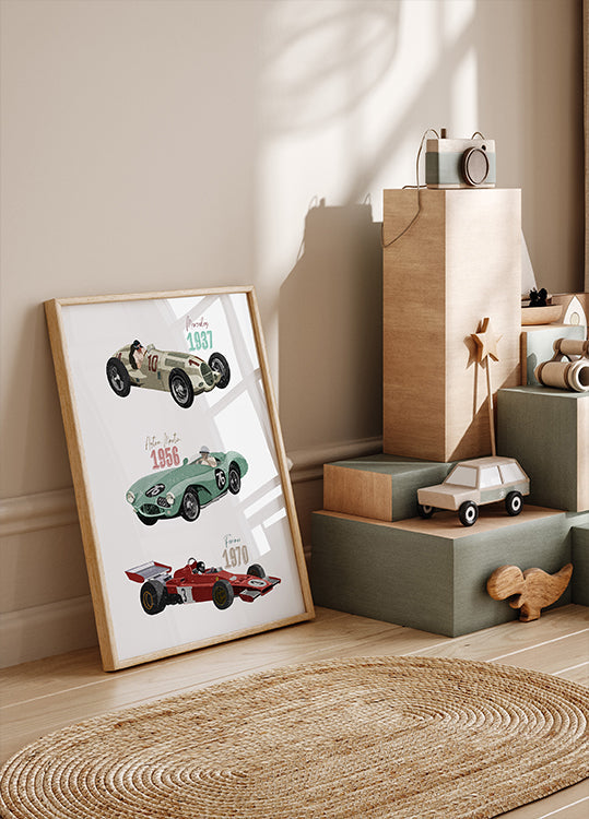 Vintage Racecars Plakat