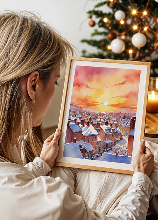 Snowy Christmas Morning Sunrise Plakat