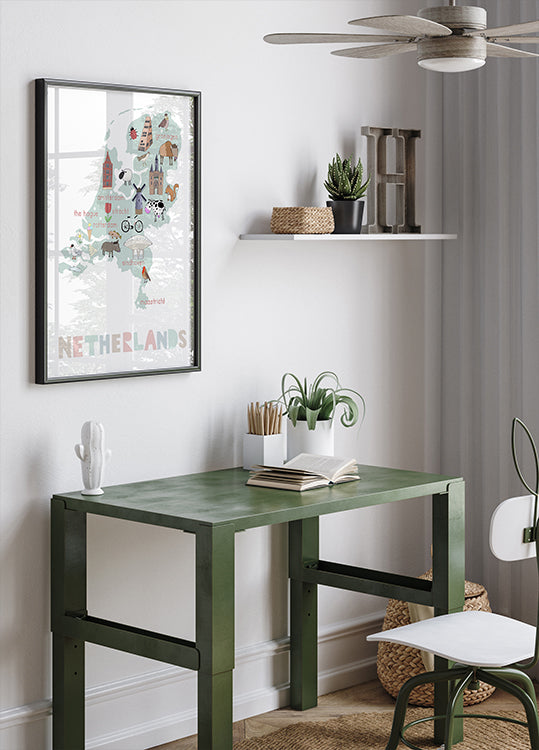 The Netherlands Illustration by Artist Carla Daly Plakat