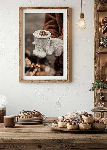 Hot Chocolate in Cozy Hands Plakat